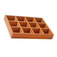 thumbnail image 3 of Dualoai Solid Wood 12 Grid Sorting Tray Jewelry Organizer Sturdy Makeup Display Tray Brown, 3 of 9