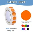 thumbnail image 2 of Uxcell Colored Dot Stickers, Color Coding Labels Blank Circle Stickers Adhesive Round Price Stickers Orange 1/2", 2 of 7