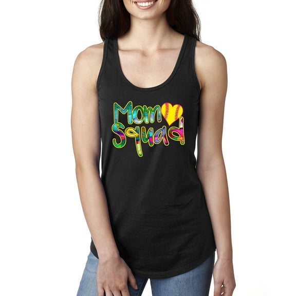 Wild Bobby, Colorful Tennis Mom Squad, Sports, Women Racerback Tank Top, Black, Small
