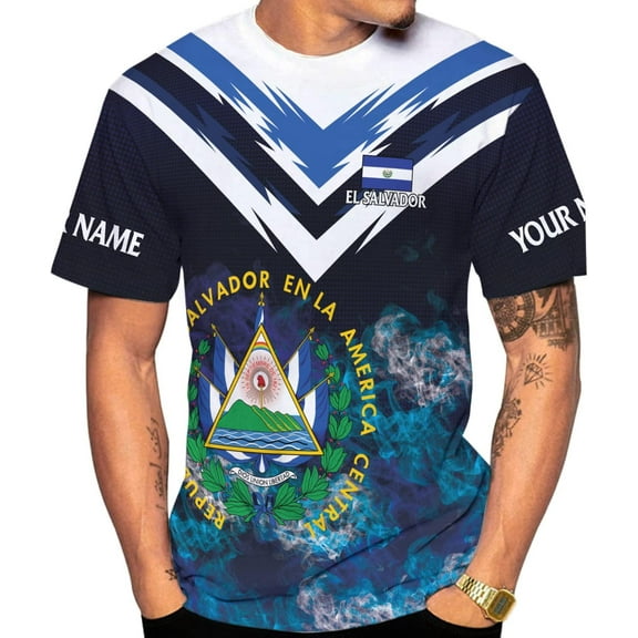 Personalized El Salvador Shirt Custom Camiseta de El Salvador Flag Shirt Men, Women Salvadorans Pride El Salvadore��a Gift (S)
