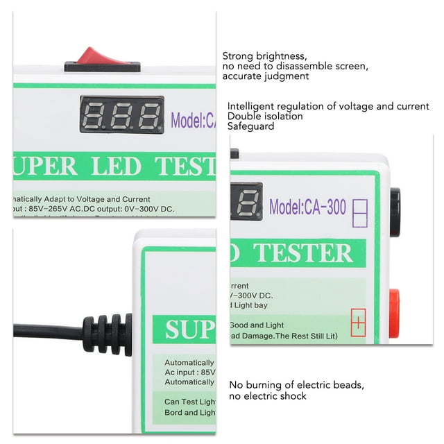LED Bead Tester Accurate Detection LED Backlight Tester DC Volt Meter for TV Display Lamp 85V‑265V US Plug