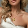 thumbnail image 3 of Created Forever Women's 3/5ct TW Lab Grown Diamond Yellow Silver Flower Pendant with Chain, 3 of 8