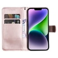 thumbnail image 6 of Nalacover Wallet Case for iPhone 15, Card Slots Holder Magnetic Clasp Premium Luxury PU Leather Flip Folio Cover with Kickstand Wrist Strap Soft Silicone Shockproof Case, Rosegold, 6 of 9