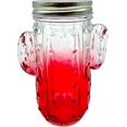 thumbnail image 1 of 14 oz Colorful Cactus Glass Mason Jar \u2013 Mix & Match 6 Vibrant Colors, Large & Durable! (Red), 1 of 6