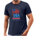 thumbnail image 5 of Tnhcen 4th of July Men's Stylish USA Flag Graphic Tee Summer Comfortable Novelty Patriot Shirt​ S-3XL, 5 of 5