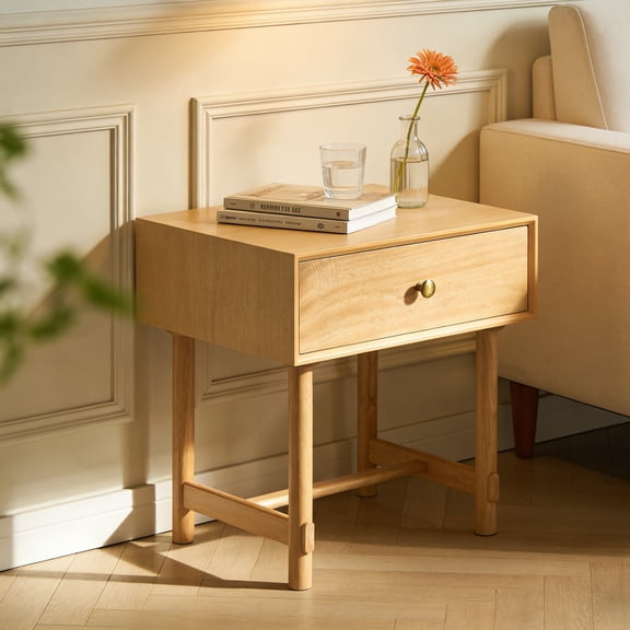 Christopher Knight Home Minimalist Farmhouse Storage Nightstand, Bedside Table with Drawer, Natural