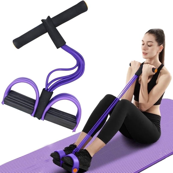 Resistance Band Set, 6 Tube Elastic Yoga Puller, Natural Latex Tension Rope for Abdomen Waist Arm Leg Workout