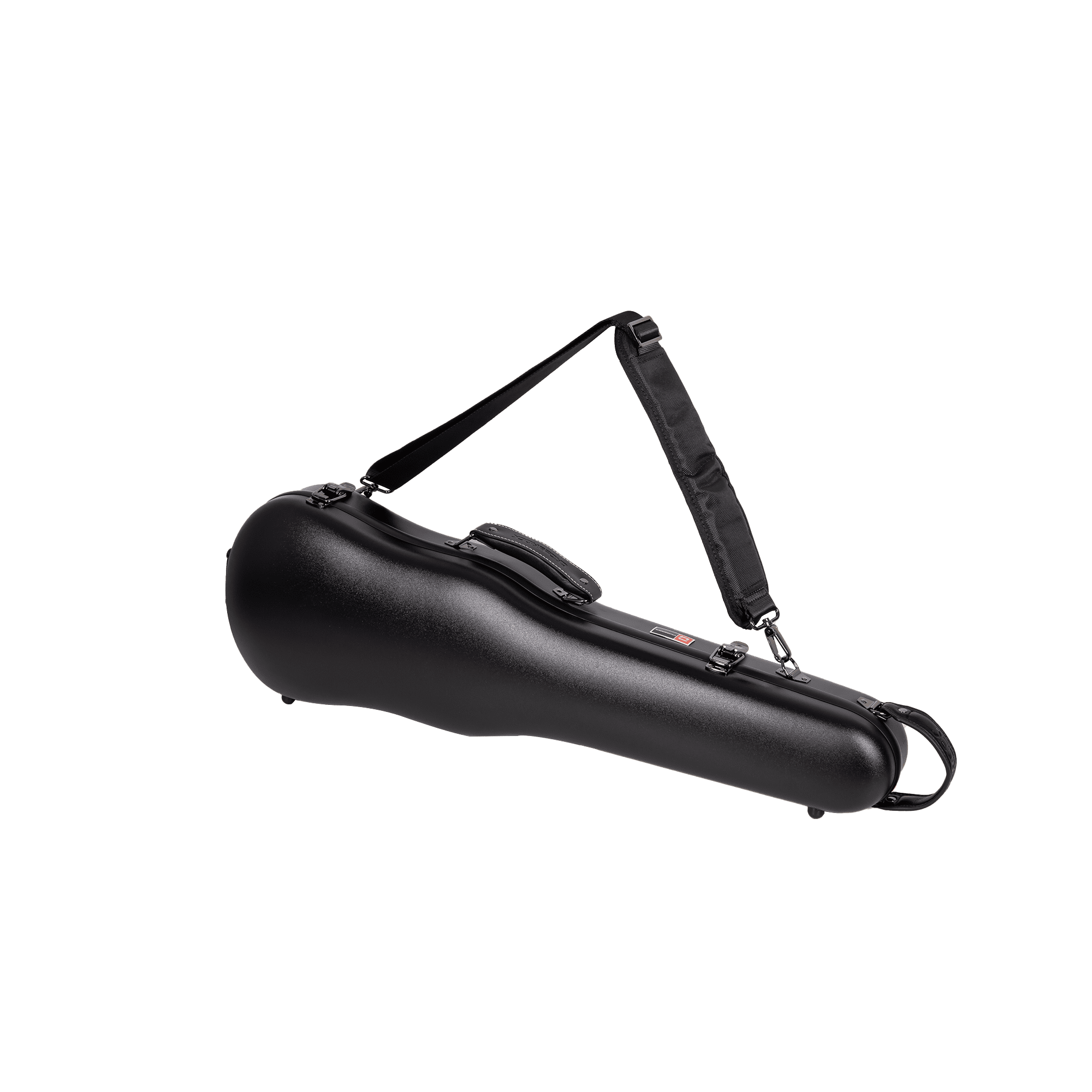 Crossrock Poly Carbon Shaped Case fits 4/4 Full-Size Violin, Includes Protective Blanket, Hygrometer, Accessory Pocket, Detachable Straps -Black