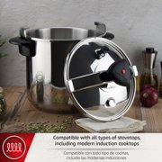 Magefesa Star 10.6-Quart Stainless SteelPressure Cooker, Works on All Stovetops, Safety Lock, 8 PSI Cooking