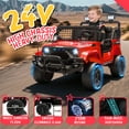 thumbnail image 3 of iRerts 2 Seater Ride on Cars, 24V Ride on Toys for Big Kids Boys Girls Ages 2-6, Kids Cars Electric Ride on Vehicles with Remote Control, Bluetooth, MP3/USB Ports, 4 Wheels Shock Suspension, Red, 3 of 11
