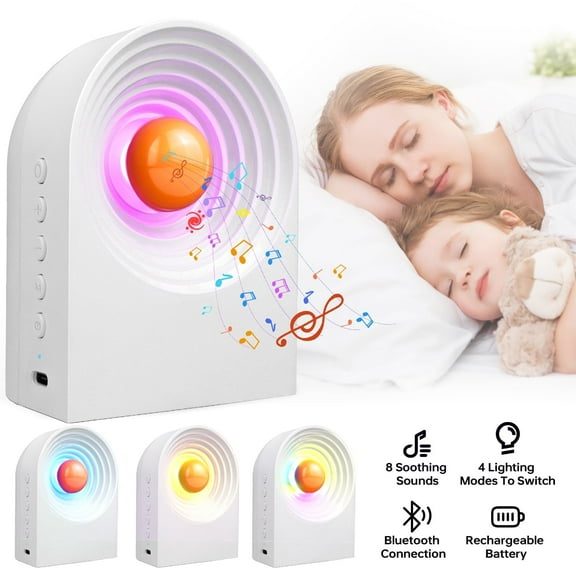 Portable White Noise Sound Machine For Sleeping Bluetooth Speaker Night Light With 8 Soothing Sounds Sleep Sounds Machine For Baby Kids Adult & Home Office Travel