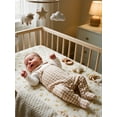 thumbnail image 5 of BemeyourBBs Preemie Newborn Girl Spring Summer Fall Winter Clothes 0 3 6 Months Footed Romper Plaid Fake Two-Piece Long Sleeve Doll Collar Footie Jumpsuit, 5 of 9