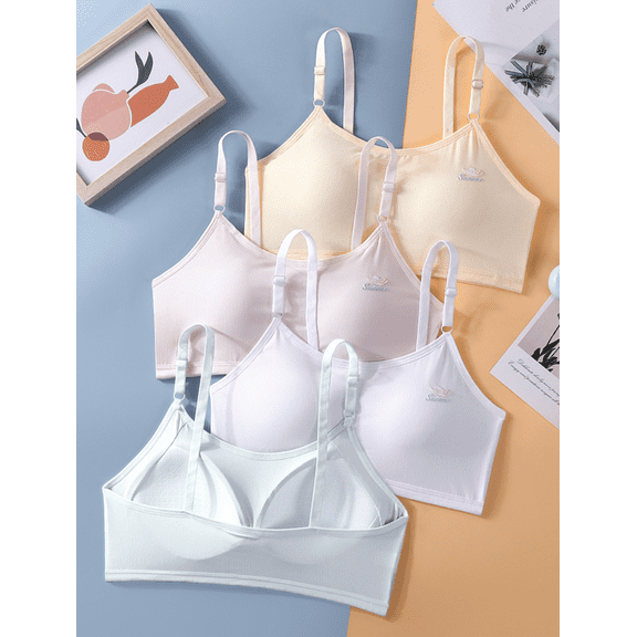 Designed for Teen Girls and Tweens: Adjustable Lightly Padded Wireless Training Bra Made from Breathable Cotton, Seamless Design for Invisible Wear Under Clothes