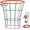 B-Green/Red/Blue, variant on Basketball Hoop Net, Anti-Rust Carbon Steel Chain Net for Standard 18" Hoops, 12-Loop Design for Indoor & Outdoor Use, Tool-Free Installation