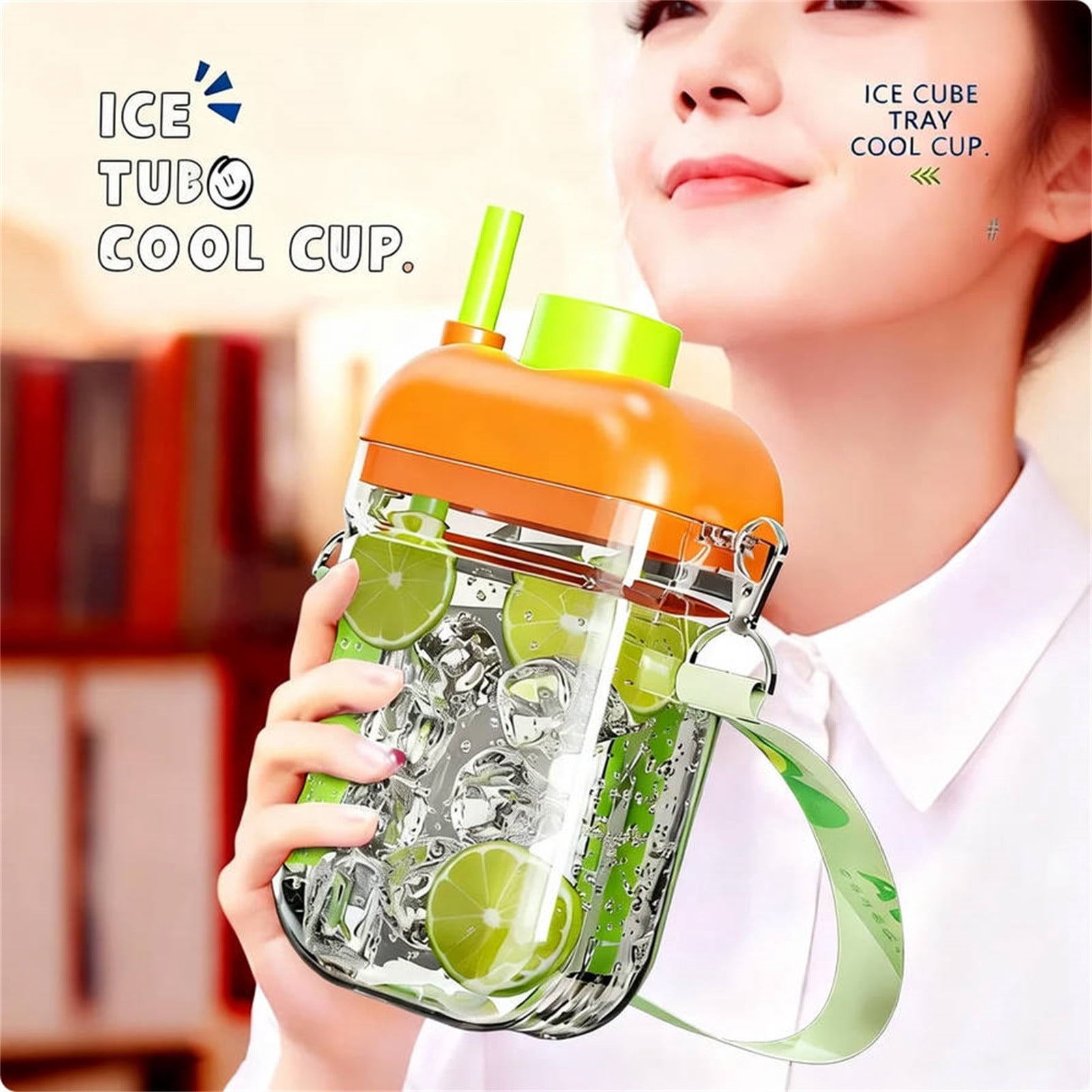 2 In 1 Ice Maker Water Bottle Portable Ice Cube Release Bottle One Press Leak Resistant Easy Clean Reusable Hydration Bottle Summer Drink Solution For Travel Camping Picnic Office Gym Outdoor Use