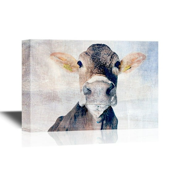 wall26 - Canvas Wall Art - Cow Gazing - Gallery Wrap Modern Home Art | Ready to Hang - 32x48 inches