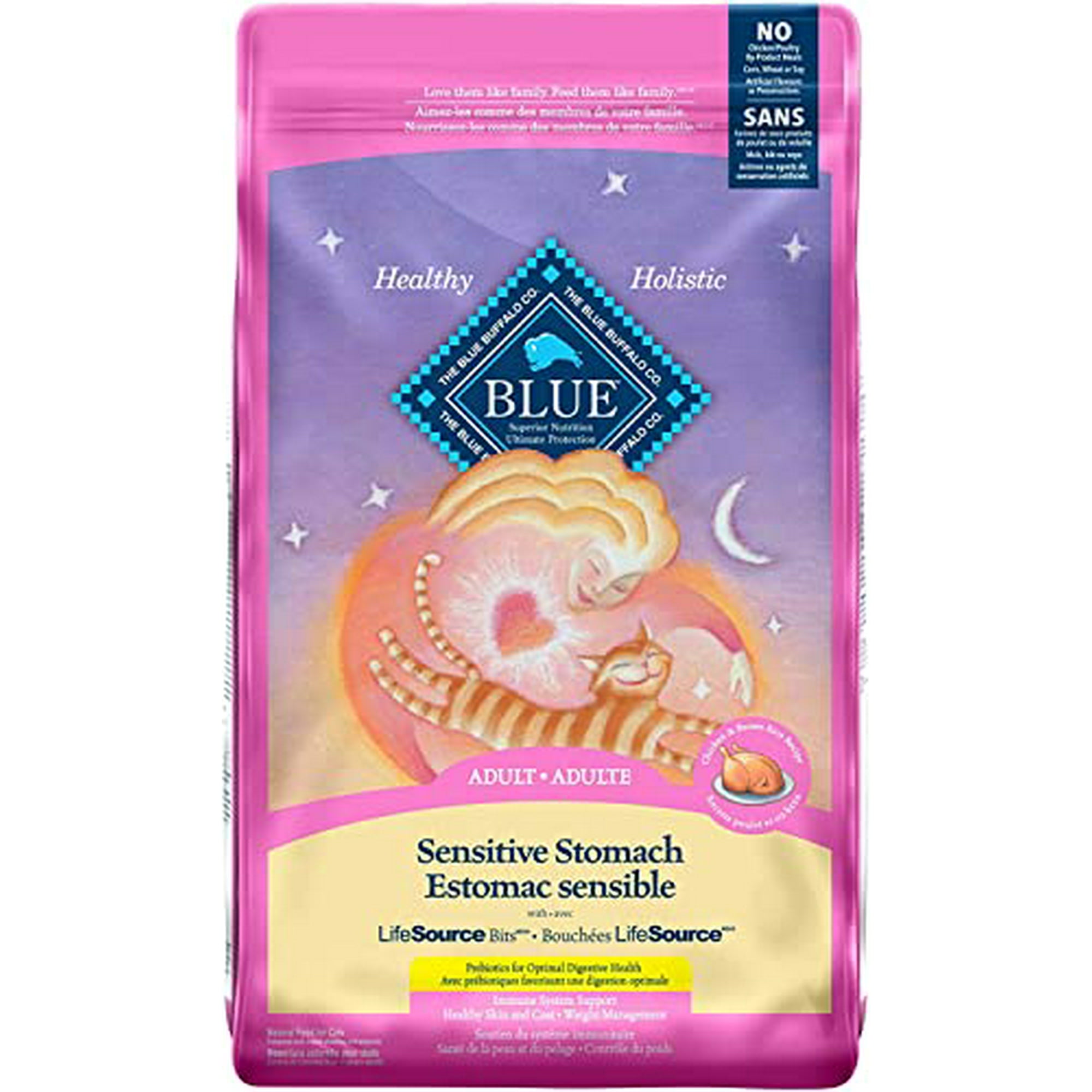 Blue Buffalo Sensitive Stomach Natural Adult Dry Cat Food Chicken And Brown Rice 6.8kg bag Walmart