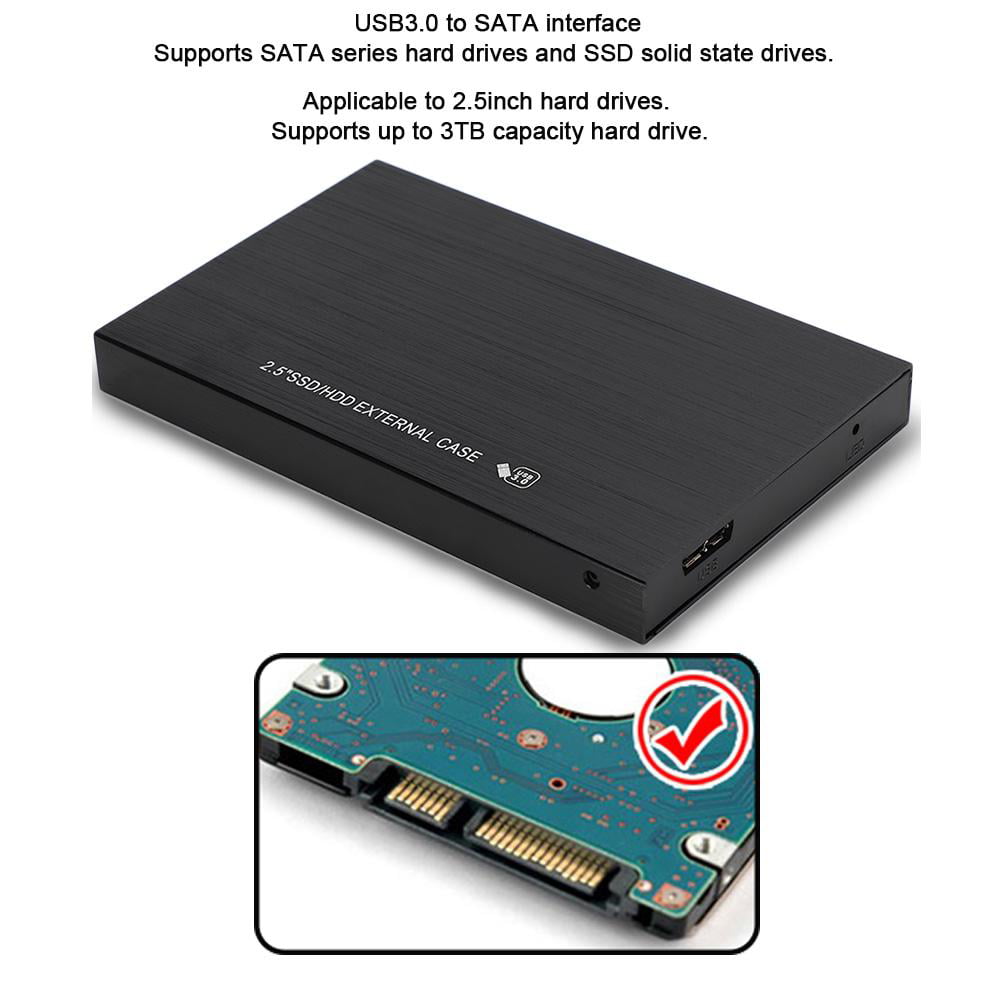 JZJ ATT High Speed 2.5 inch HDD SATA & IDE External Case Support USB 3.0 Black Color : Black