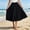 Black, variant on Womens Linen Midi Skirt Elastic Waist Blue - Flowy Swing A-Line Crinkle Texture Summer Casual Skirt for Women, Machine Washable, Boho Chic,Size Free Size