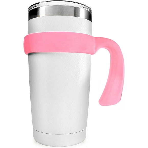 shiyou-Tumbler Handle for YETI 20oz Rambler Cup, Anti Slip Travel Mug Grip Cup Holder for Stainless Steel Tumblers, Yeti, Ozark Trail, Rtic, Sic and More Tumbler Mugs (Pink)