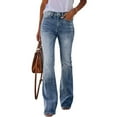 thumbnail image 2 of Wutalume Jeans for Women Retro Straight Leg Micro Flare, Vintage Inspired Denim Pants with Stretch Comfort for Timeless Style,Sky Blue XL, 2 of 5
