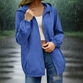 thumbnail image 2 of Womens Rain Jacket Raincoat Windbreaker Running Waterproof Lightweight Packable with Hood Travel Hiking Cycling Coats for Women, 2 of 5