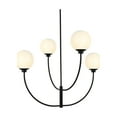 thumbnail image 3 of Living District Nyomi 36" 4-Light Metal/Glass Chandelier in Black/White, 3 of 8