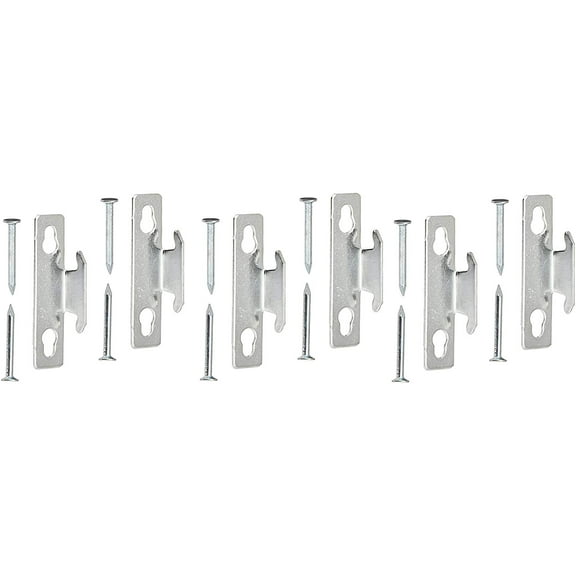 Kenney Curtain Rod Bracket - Single Wall Mount, Metal, Gray - 3 Pack