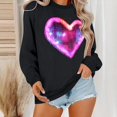 thumbnail image 2 of mihongmao Plus Size Valentine Shirts for Women Round Neck Lover's Print Hoodie Long Sleeved Hoodie Long Sleeved Round Neck Top/shirt Black 3X, 2 of 6