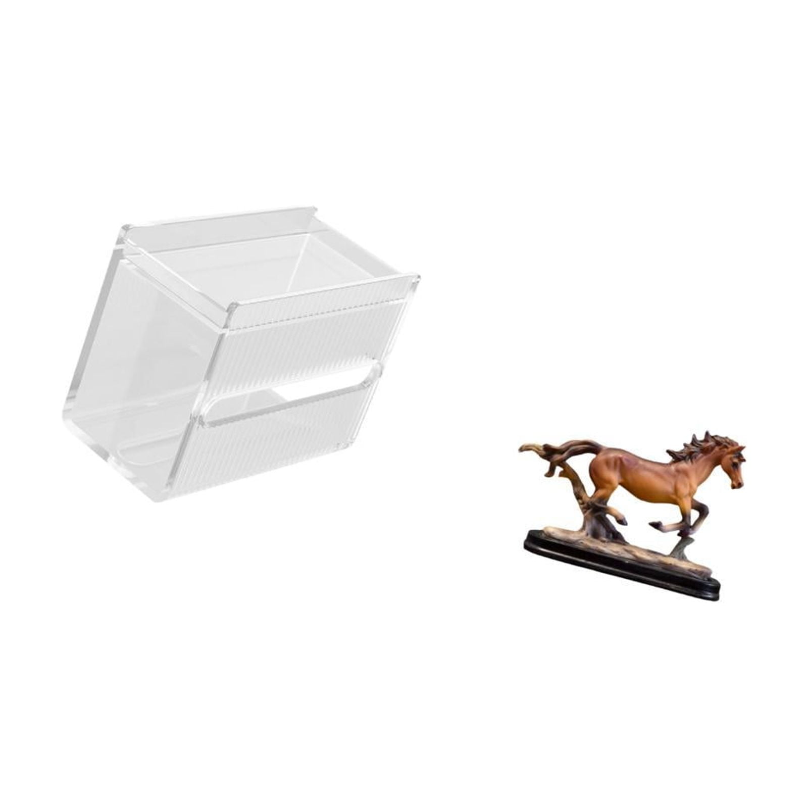 Fiocias Tissue Case Wall Mounted Toilet Paper Storage Box Acrylic Toilet Tissue Towel Holder Horse Figurine Miniature Sculpture Suitable for Kitchen Shower Ro