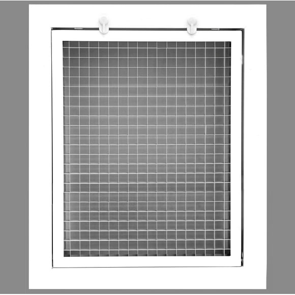 22" x 6" Cube Core Eggcrate Return Air Filter Grille for 1" Filter - Aluminum - White [Outer Dimensions: 24.5" x 8.5]