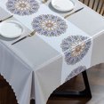 thumbnail image 3 of Washable table cloth anti-wrinkle embroidered burlap table cloth square table cover party, 3 of 5