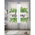 thumbnail image 2 of Green Leaves Sheer Curtains 84 Inch Length 2 Panels Set Window Treatments, Spring Summer Farmhouse Watercolor Plant Beige Rod Pocket Semi Curtains for Living Room/Bedroom/Kitchen Décor, 104"W x 84"L, 2 of 7