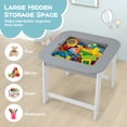 thumbnail image 4 of Laijoy 3-in-1 Kids Wooden Table & 2 Chairs Set w/ Storage Detachable Blackboard Drawing, 4 of 8