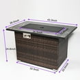 thumbnail image 3 of 44" Propane Gas Fire Pit Table, 50000 BTU Rectangular Fire Pit, Tile Tabletop with Beautiful Wicker Base for Outside Patio Deck Garden Courtyard, 3 of 7