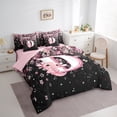 thumbnail image 3 of Manfei Girls Pink Monogrammed Bedding Comforter Set 7-Piece, Personalized Letter D Full Bedding Set, Kawaii Axolotl Cherry Blossoms Fitted Sheet Flat Sheet, Lightweight Room Decor, 3 of 8