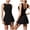 Black, variant on Summer Women High Neck Tennis Dress Round Neck Short Sleeve Tunics Summer Dress BuiltIn Shorts Solid Color Wrapping Skirt Comfortable and Breathable Casual Jumpsuits for Women
