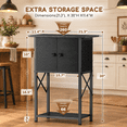thumbnail image 2 of Black 10 Gallon Aquarium Stand with Storage Cabinet, Heavy Duty Metal Frame, 2 of 4
