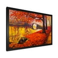 thumbnail image 2 of Designart 'Little Bridge In Deep Orange Autumn Landscape I' Traditional Framed Art Print, 2 of 4