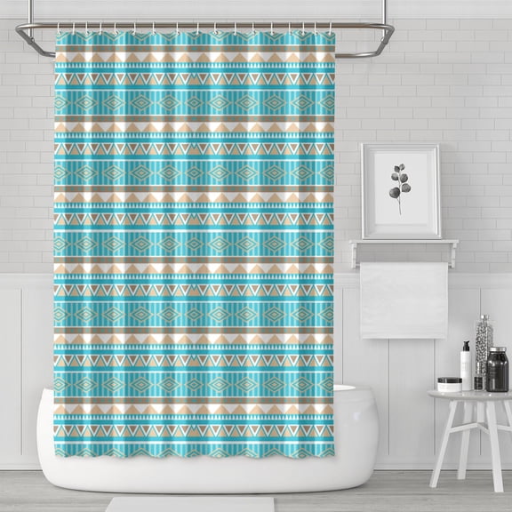Waterproof Aztec Tribal Print Shower Curtain 72x72 Inch Boho Style Polyester Unique Shower Curtain for Bathroom Hotel Home Decor with 12 Plastic Hooks