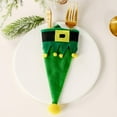 thumbnail image 3 of Juego de vajilla navideña de 8 piezas: gorro navideño rojo, cubiertos navideños, portavajillas, tenedor, cuchara, bolsita, portavajillas, vajilla navideña, decoración para botellas de vino., 3 of 5