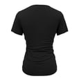 thumbnail image 5 of DHFJKG Summer V Neck T Shirts For Women Short Sleeve Sexy Low Cut Flowy Solid Color Basic Tee Twist Front Casual Ladies Tunic Trendy Tops, 5 of 5