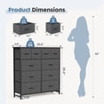 thumbnail image 5 of CONCETTA 10-Drawer Fabric Dresser, Large Storage Tower for Bedroom, Closet, Living Room, Gray, 5 of 8