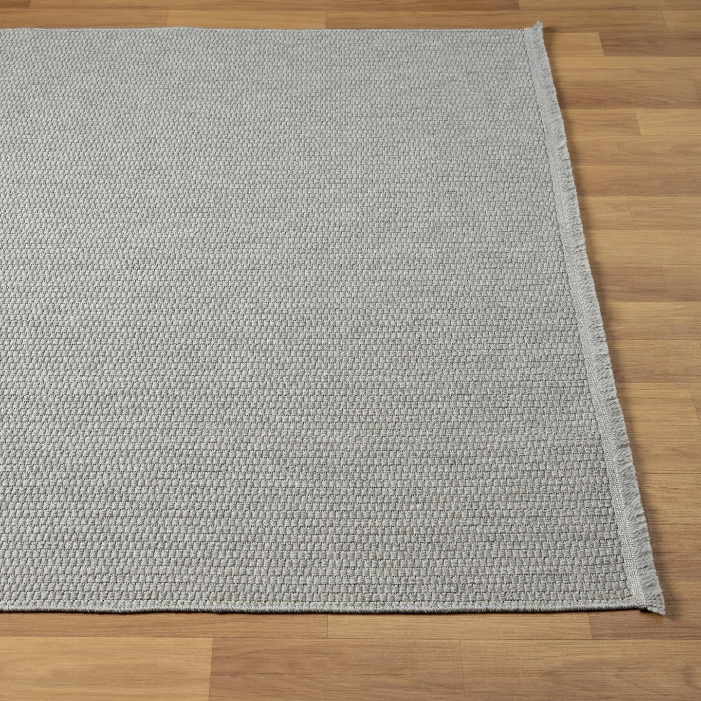 Luxe Weavers Modern Farmhouse Gray 6x9 Area Rug Neutral Fringe Carpet