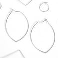 thumbnail image 3 of Humble Chic Geometric Marquise Threader Hoops - 925 Sterling Silver Plated, 1.75", 3 of 9