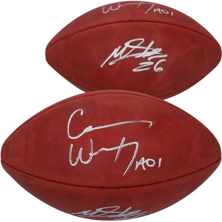 Carson Wentz & Miles Sanders Philadelphia Eagles Autographed Duke Game Football - Fanatics Authentic Certified