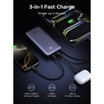 thumbnail image 3 of UGREEN Nexode 45W Power Bank, 20,000mAh Portable Charger with Built-in USB-C Cable, 3-Port Fast Charging for Phones and Tablets, 3 of 9