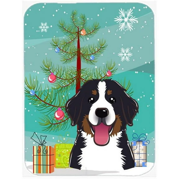 Christmas Tree And Bernese Mountain Dog Mouse Pad, Hot Pad & Trivet