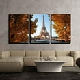 thumbnail image 2 of wall26 - 3 Piece Canvas Wall Art - Seine in Paris with Eiffel Tower in Autumn Time - Modern Home Art Stretched and Framed Ready to Hang - 24"x36"x3 Panels, 2 of 3