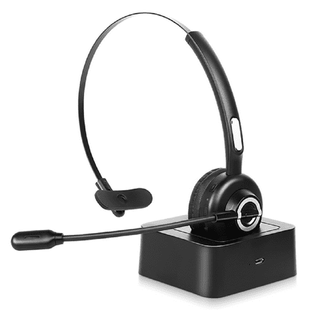 Comfortable Bluetooth Headset, UX-M97 Wireless Headset with Microphone, Wireless Cell Phone Headset with Noise Isolation Mic Charging Base Mute Function for Xiaomi Redmi 10 Prime With Charging Dock
